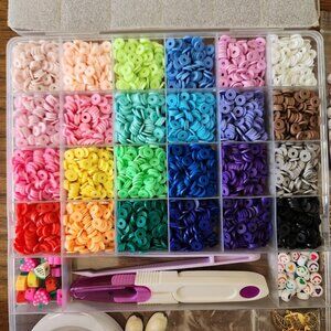 NEW Jewelry Making Kit 6000 Polymer Clay Beads Bracelet Charms Craft Kit Craftin